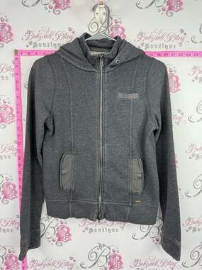 Roots sweater pockets cargo grey rare  Zip-Up Hooded Sweatshirt